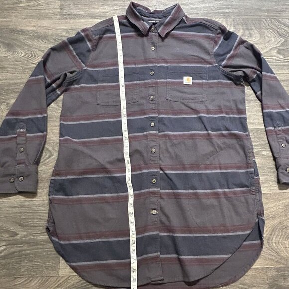 Carhartt Large Relaxed Fit Midweight Flannel Long Sleeve Plaid Tunic 104794 - Picture 5 of 9